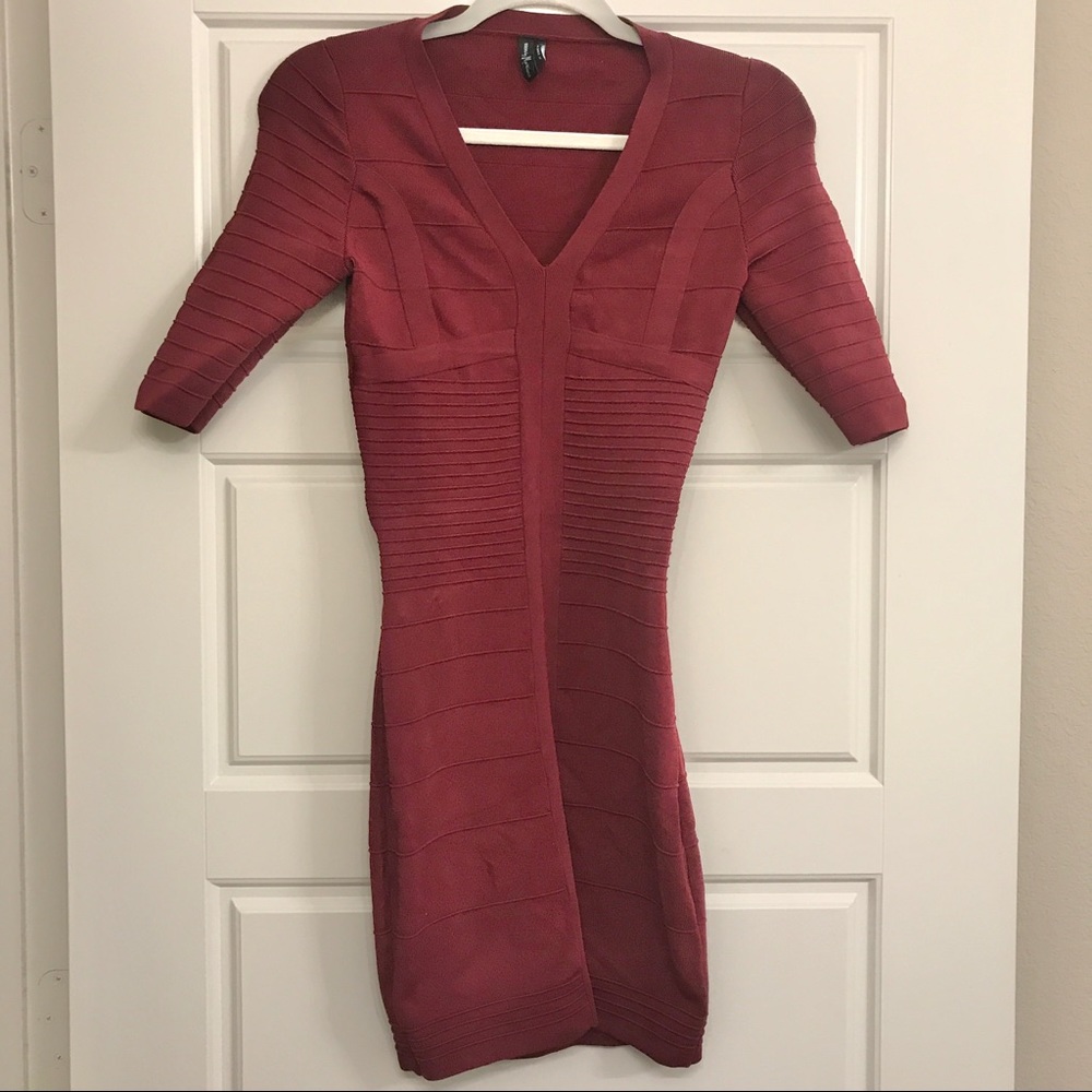 Burgundy Marciano bandage dress